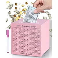 xiheer Money Saving Box, Unbreakable Piggy Bank, 100 Day